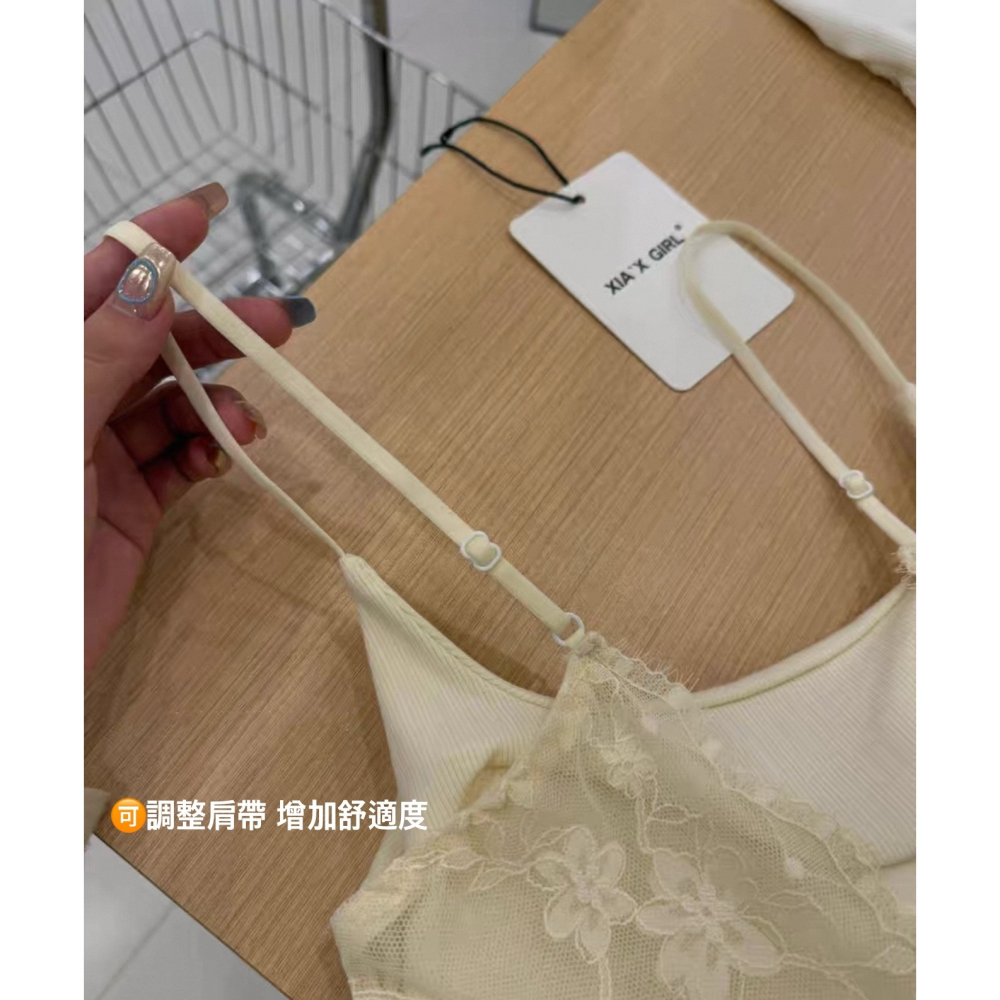 夏。時尚性感 蝴蝶美背軟蕾絲透氣親膚露背螺旋紋吊帶背心小可愛上衣-Euphoria Store-細節圖6