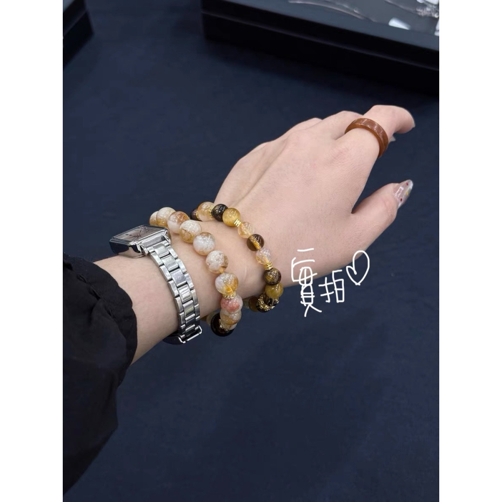 原創手作。滿滿招財招好運 黃水晶/塔晶/髮晶/茶晶/黃虎眼 轉運珠天然水晶手鏈-Euphoria Store-細節圖6