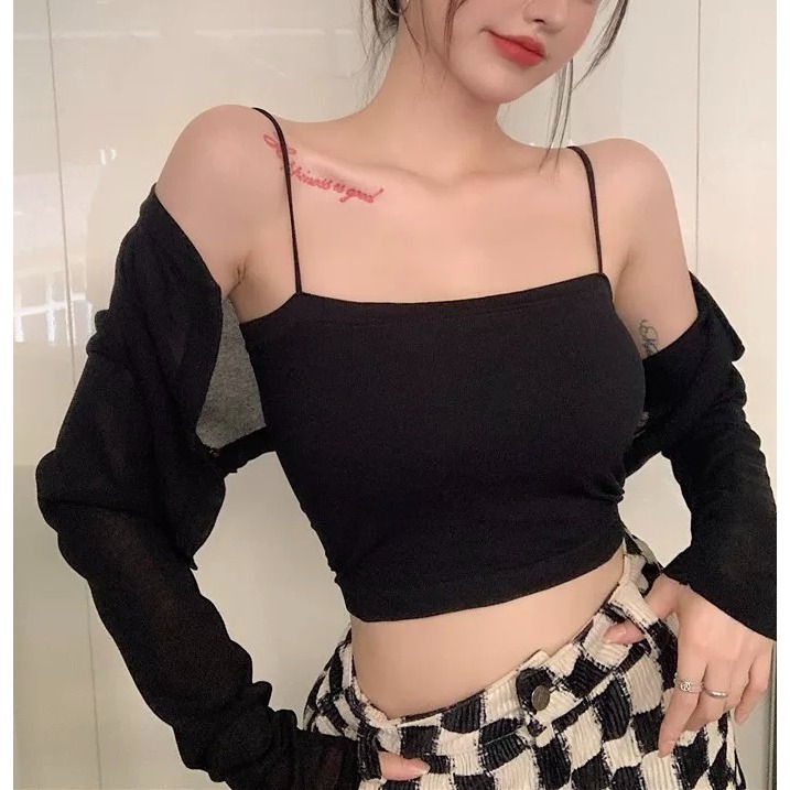 四季。免穿內衣好舒服 透氣不悶冰絲莫代爾 性感美背細肩帶一體成形自帶胸墊可外穿內衣背心小可愛-Euphoria Stor-規格圖10