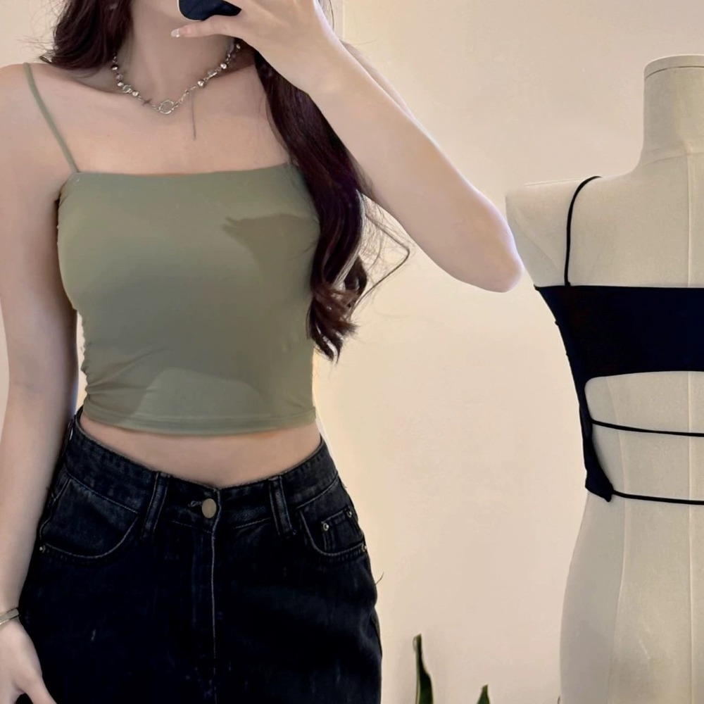 四季。免穿內衣好舒服 透氣不悶冰絲莫代爾 性感美背細肩帶一體成形自帶胸墊可外穿內衣背心小可愛-Euphoria Stor-規格圖10