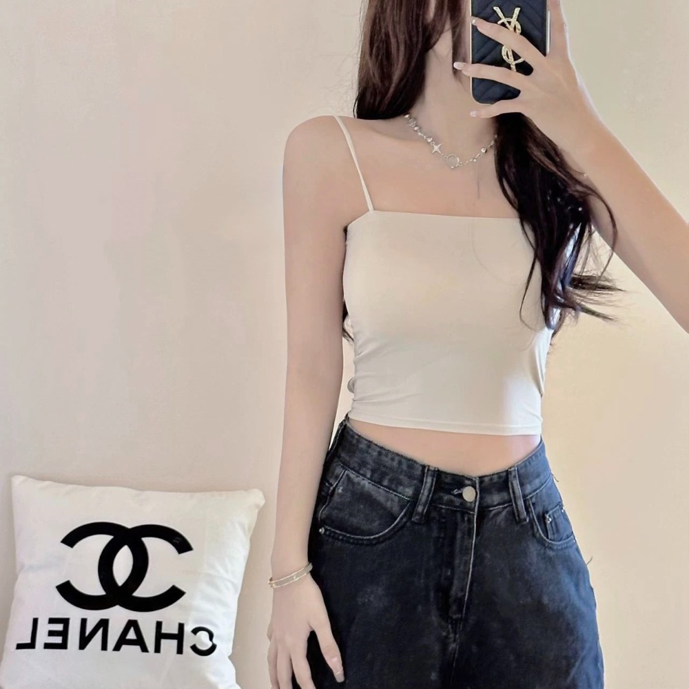 四季。免穿內衣好舒服 透氣不悶冰絲莫代爾 性感美背細肩帶一體成形自帶胸墊可外穿內衣背心小可愛-Euphoria Stor-規格圖10