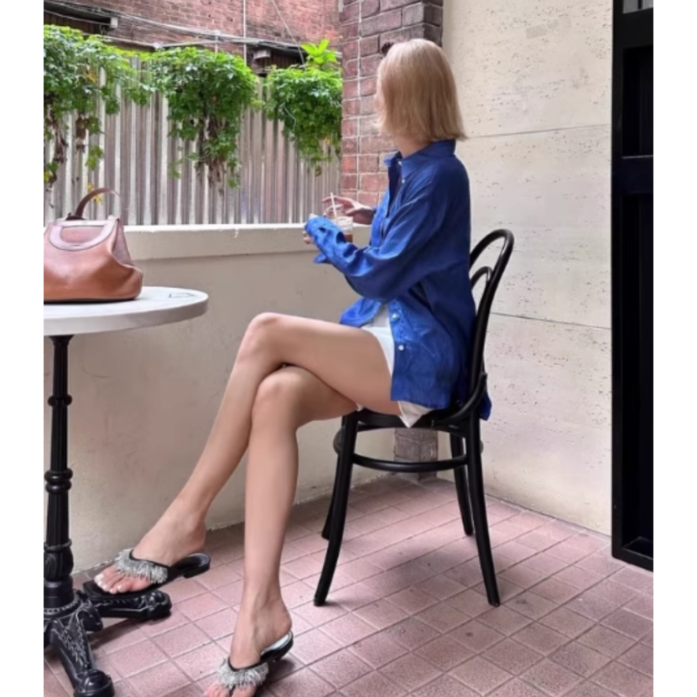 四季。基礎百搭款 慵懶休閒隨意 純色翻領寬鬆薄款長袖襯衫上衣防曬外套-Euphoria Store-細節圖7