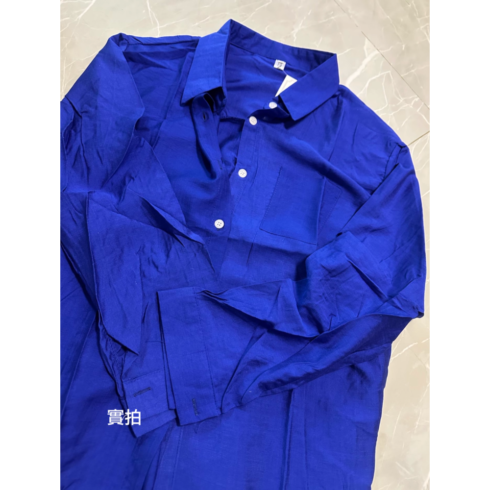 四季。基礎百搭款 慵懶休閒隨意 純色翻領寬鬆薄款長袖襯衫上衣防曬外套-Euphoria Store-細節圖9