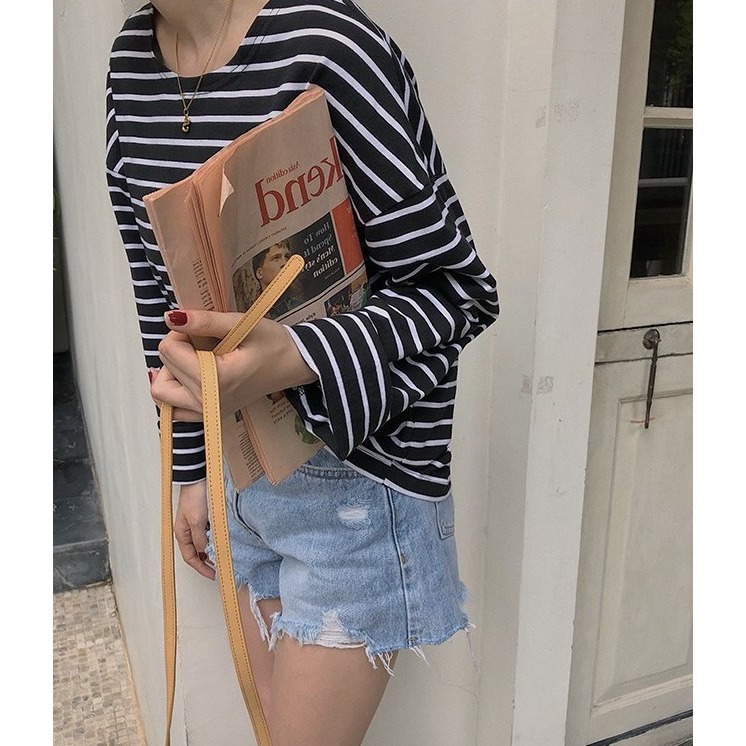 夏。基礎百搭款 下擺撕裂破洞流蘇不規則顯瘦 高腰A字水洗牛仔短褲熱褲-Euphoria Store-細節圖5