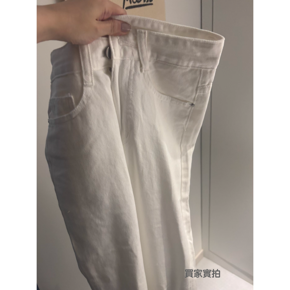 四季。百搭實穿款 上身版型超顯瘦 小個/高個必備寬鬆修身高腰闊腿褲白色牛仔褲九分褲直筒長褲-Euphoria Store-細節圖8