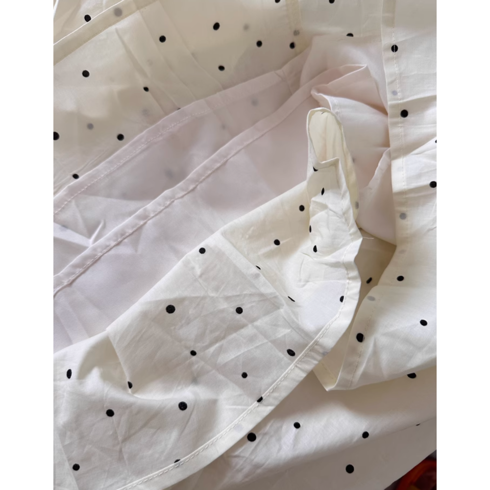 夏。懶人穿搭 簡約小清新 水玉點下擺可縮無袖連帽背心上衣+高腰鬆緊腰A字長裙套裝組-Euphoria Store-細節圖9