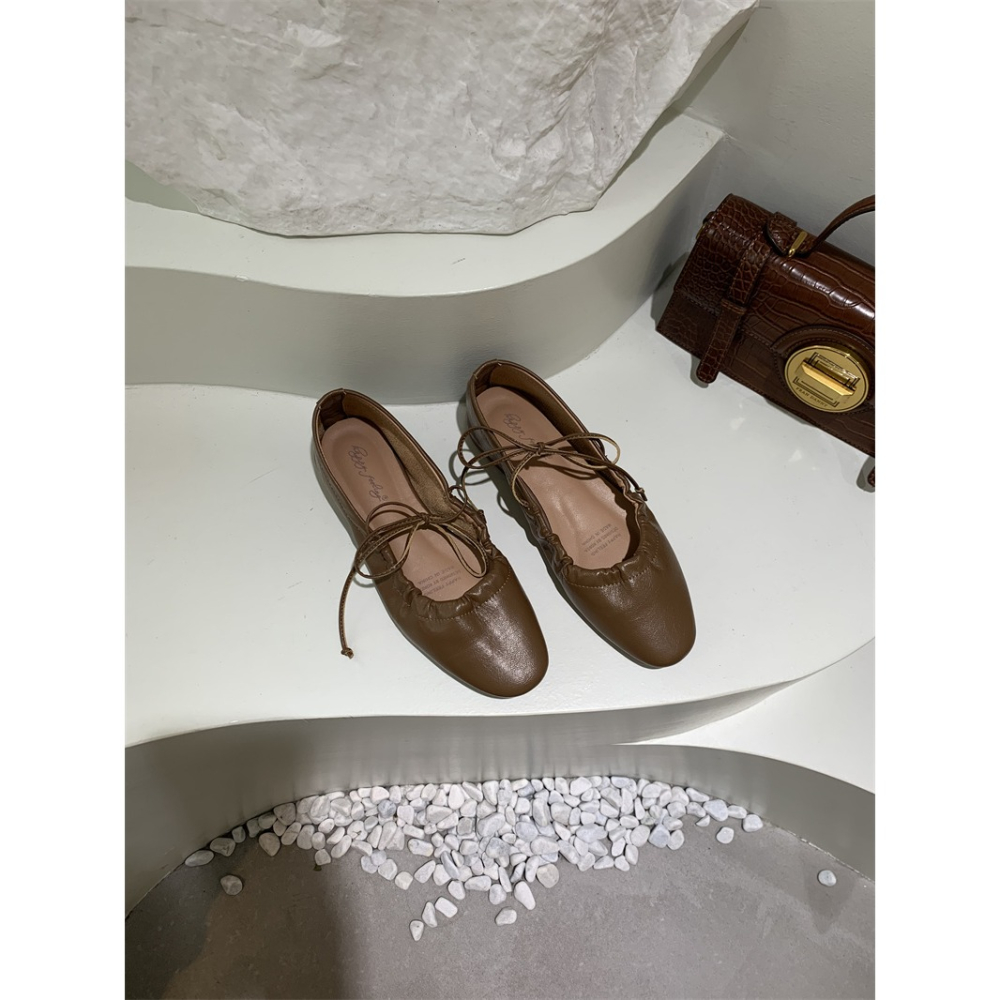 四季。搭裙超美的 甜美法式赫本風 蝴蝶結繫帶可愛瑪麗珍軟底平底娃娃鞋奶奶鞋-Euphoria Store-細節圖2