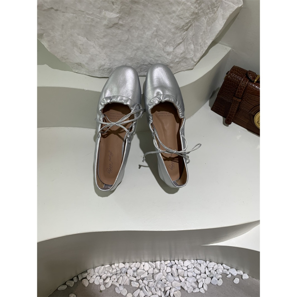 四季。搭裙超美的 甜美法式赫本風 蝴蝶結繫帶可愛瑪麗珍軟底平底娃娃鞋奶奶鞋-Euphoria Store-細節圖5