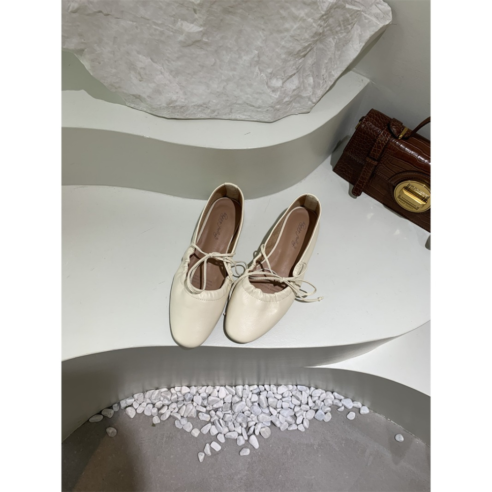 四季。搭裙超美的 甜美法式赫本風 蝴蝶結繫帶可愛瑪麗珍軟底平底娃娃鞋奶奶鞋-Euphoria Store-細節圖7