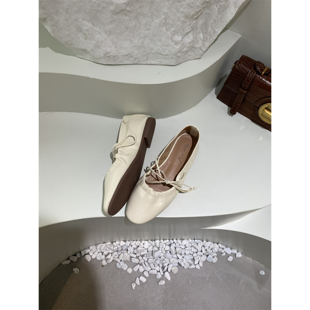 四季。搭裙超美的 甜美法式赫本風 蝴蝶結繫帶可愛瑪麗珍軟底平底娃娃鞋奶奶鞋-Euphoria Store-細節圖8