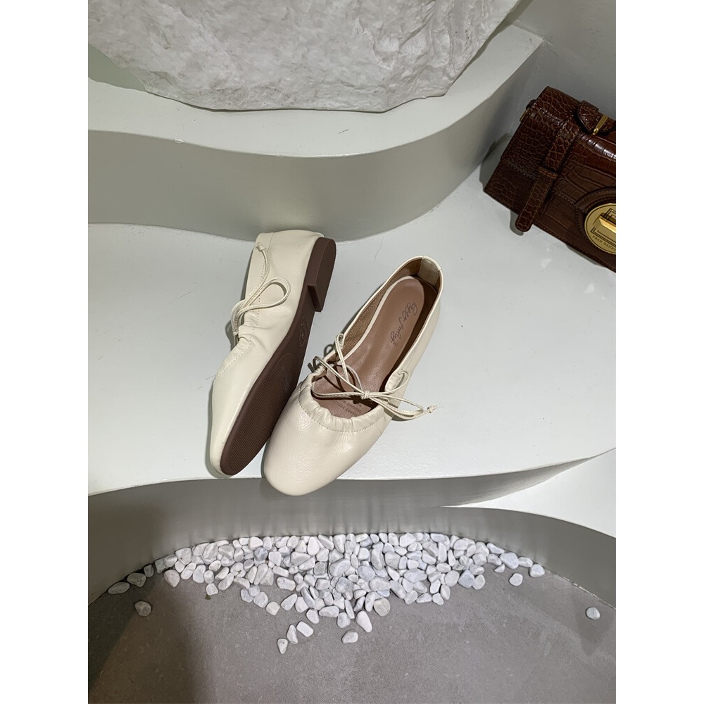 四季。搭裙超美的 甜美法式赫本風 蝴蝶結繫帶可愛瑪麗珍軟底平底娃娃鞋奶奶鞋-Euphoria Store-規格圖9