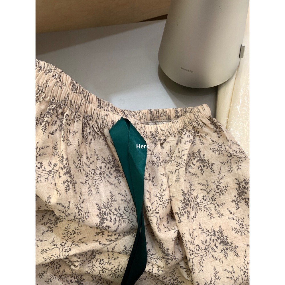 店主私著。韓版🇰🇷Hers可以外穿的高腰鬆緊 花花家居褲長褲睡褲-Euphoria Store-細節圖3