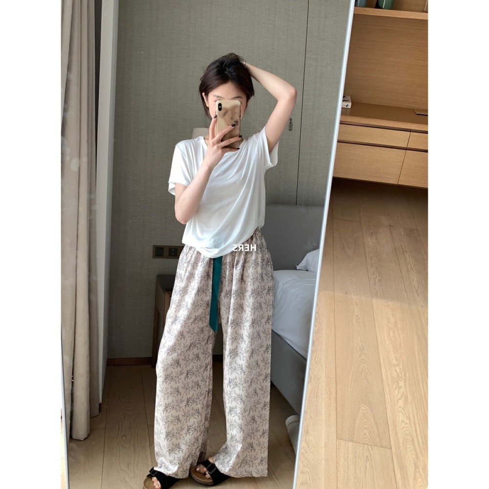 店主私著。韓版🇰🇷Hers可以外穿的高腰鬆緊 花花家居褲長褲睡褲-Euphoria Store-細節圖6
