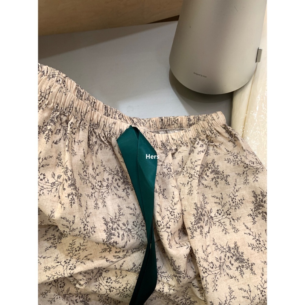 店主私著。韓版🇰🇷Hers可以外穿的高腰鬆緊 花花家居褲長褲睡褲-Euphoria Store-規格圖9