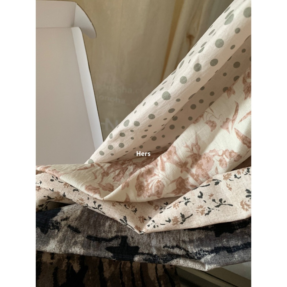 店主私著。韓版🇰🇷Hers慵懶輕薄 可以外穿的高腰鬆緊 花花家居褲長褲睡褲-Euphoria Store-細節圖8