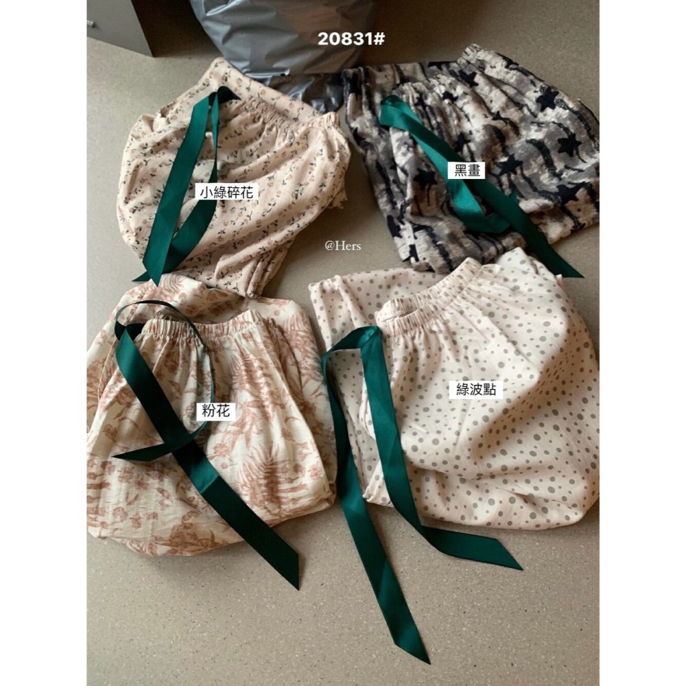 店主私著。韓版🇰🇷Hers慵懶輕薄 可以外穿的高腰鬆緊 花花家居褲長褲睡褲-Euphoria Store-細節圖9