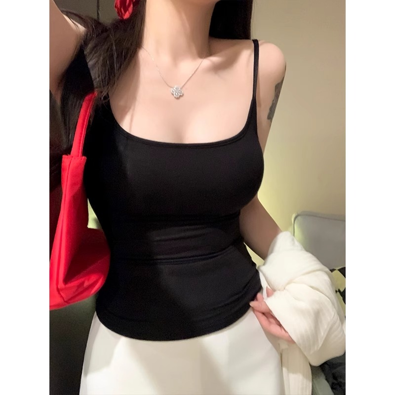 四季。輕鬆拿捏好身材 可拆式三種胸墊選擇 漫畫胸顯大外擴細肩帶吊帶背心上衣-Euphoria Store-規格圖8