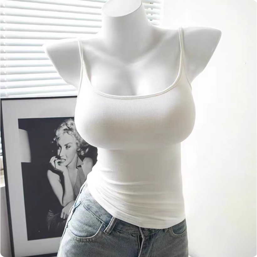 四季。輕鬆拿捏好身材 可拆式三種胸墊選擇 漫畫胸顯大外擴細肩帶吊帶背心上衣-Euphoria Store-規格圖8