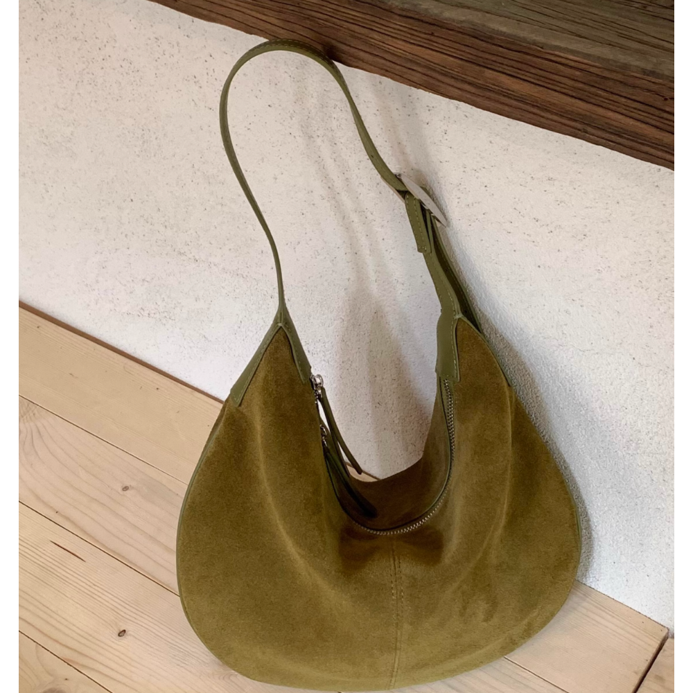 冬。韓國東大門新款 復古小眾 通勤百搭單肩腋下包麂皮絨月牙包-Euphoria Store-規格圖9