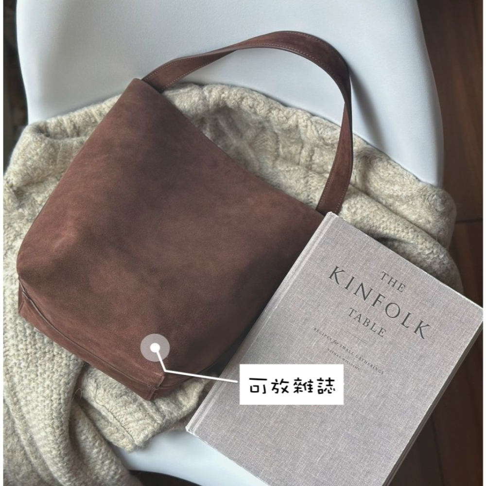 冬。簡約就是王道 極簡氣質百搭 純色柔軟磨砂皮大容量托特包單肩包水桶包-Euphoria Store-細節圖8