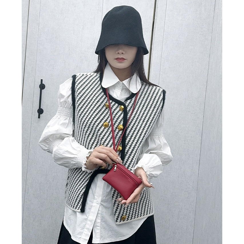 四季。小眾百搭便攜小廢包 簡約掛脖零錢包口紅鑰匙包耳機包挂脖零钱包女新款小众百搭便携迷你小包包卡-Euphoria St-細節圖7