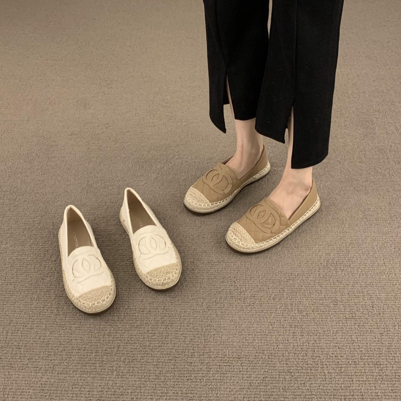 店主私著。法式小香風 氣質休閒百搭 菱格車線vs 麻繩滾邊 軟皮平底一腳蹬樂福鞋豆豆鞋草編鞋-Euphoria Stor-細節圖8