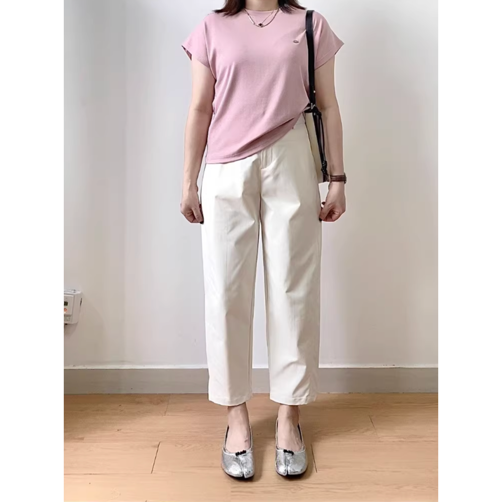 春。日系特柔抗皺水洗棉 薄款通勤休閒百搭 高腰哈倫褲錐形褲蘿蔔褲-Euphoria Store-細節圖5