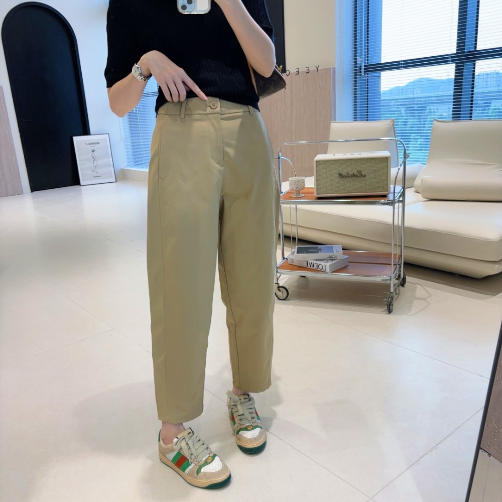 春。日系特柔抗皺水洗棉 薄款通勤休閒百搭 高腰哈倫褲錐形褲蘿蔔褲-Euphoria Store-規格圖9