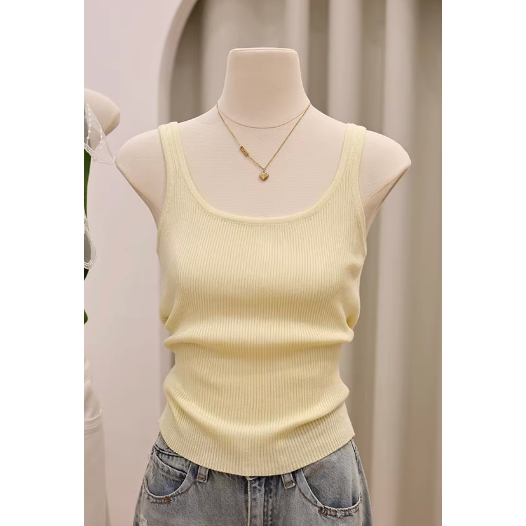 春。時尚簡約百搭款 搭配西裝好幫手 修身顯瘦 遮副乳方領細針織吊帶背心(M-2XL)-Euphoria Store-規格圖8