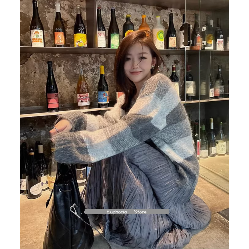 春。梨型身材必備 氣質復古三色 自帶肌理感皺褶高腰A字百褶長裙半身裙-Euphoria Store-細節圖4