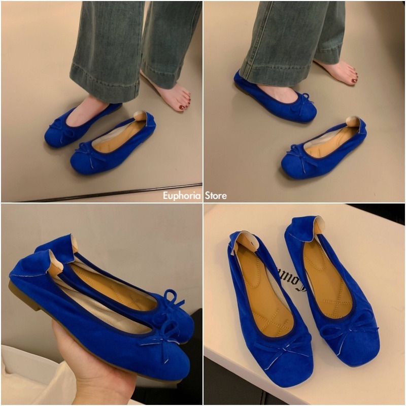 四季。經典百搭不出錯 多色復古小香風甜美蝴蝶結淺口圓頭芭蕾舞鞋奶奶鞋蛋卷平底鞋豆豆鞋小皮鞋-Euphoria Store-細節圖5