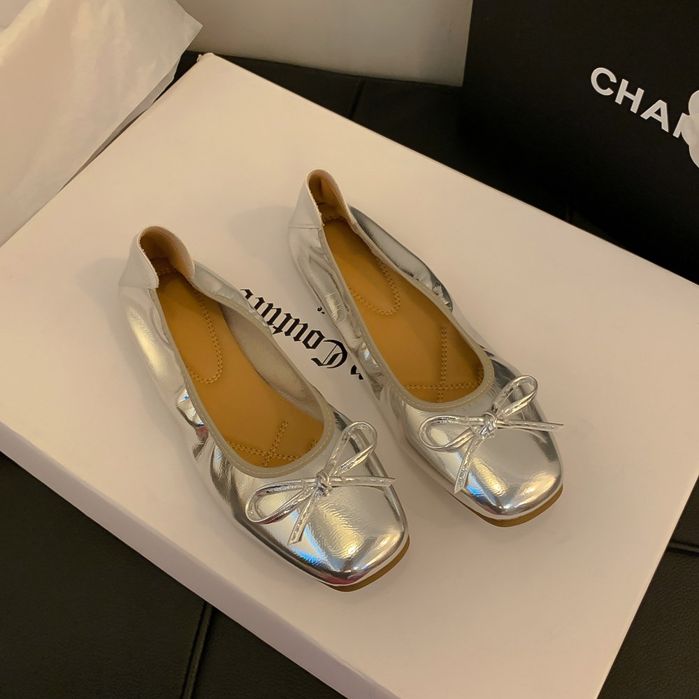 四季。經典百搭不出錯 多色復古小香風甜美蝴蝶結淺口圓頭芭蕾舞鞋奶奶鞋蛋卷平底鞋豆豆鞋小皮鞋-Euphoria Store-規格圖11