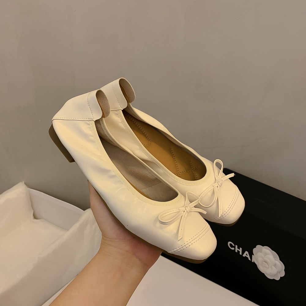 四季。經典百搭不出錯 多色復古小香風甜美蝴蝶結淺口圓頭芭蕾舞鞋奶奶鞋蛋卷平底鞋豆豆鞋小皮鞋-Euphoria Store-規格圖11