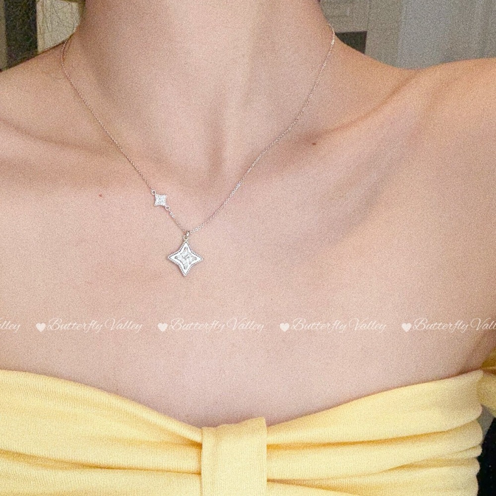 店主私著。小眾時尚輕奢設計感 加厚14K真金電鍍 微鑲鑽石貝殼芒星項鍊鎖骨鍊-Euphoria Store-細節圖2