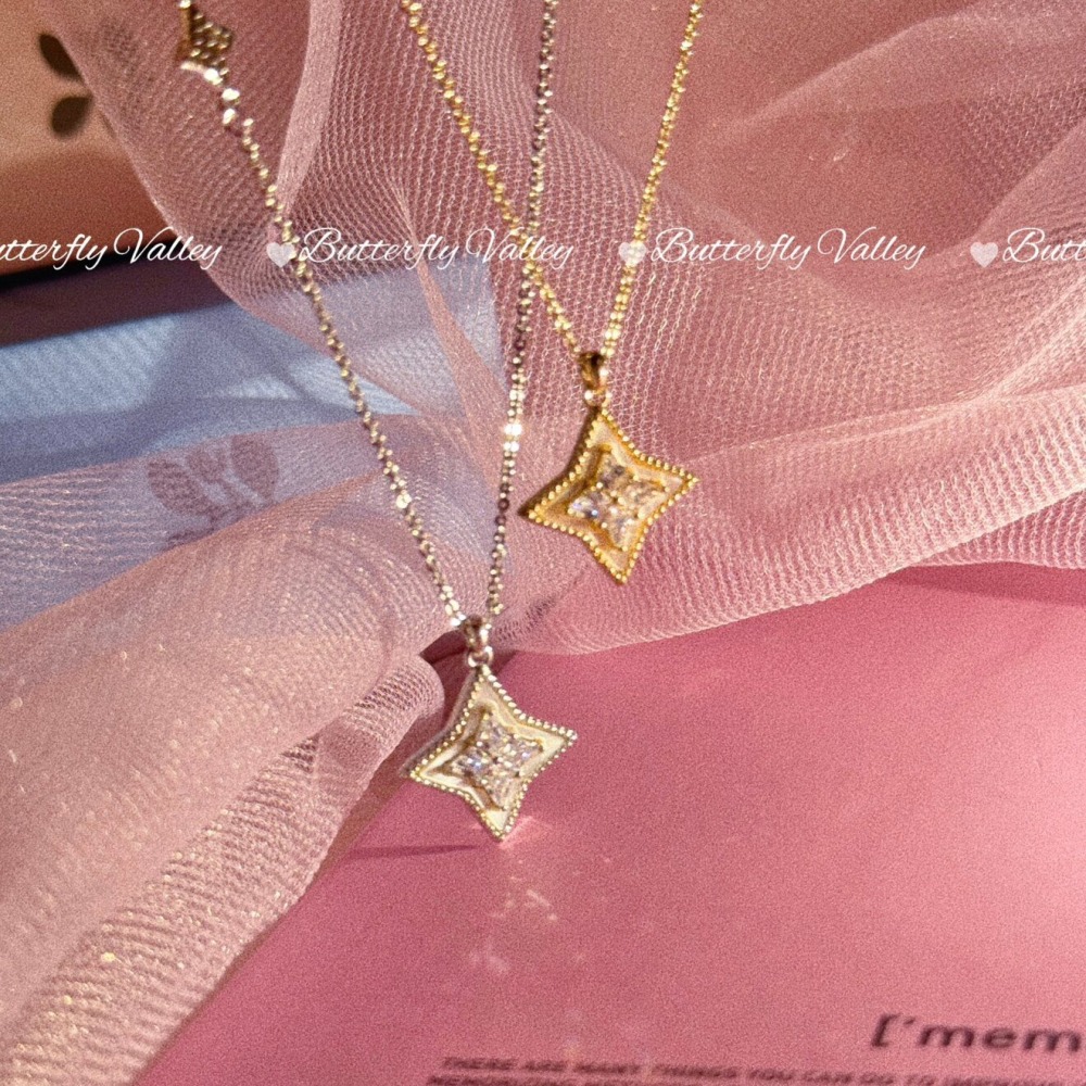 店主私著。小眾時尚輕奢設計感 加厚14K真金電鍍 微鑲鑽石貝殼芒星項鍊鎖骨鍊-Euphoria Store-細節圖6