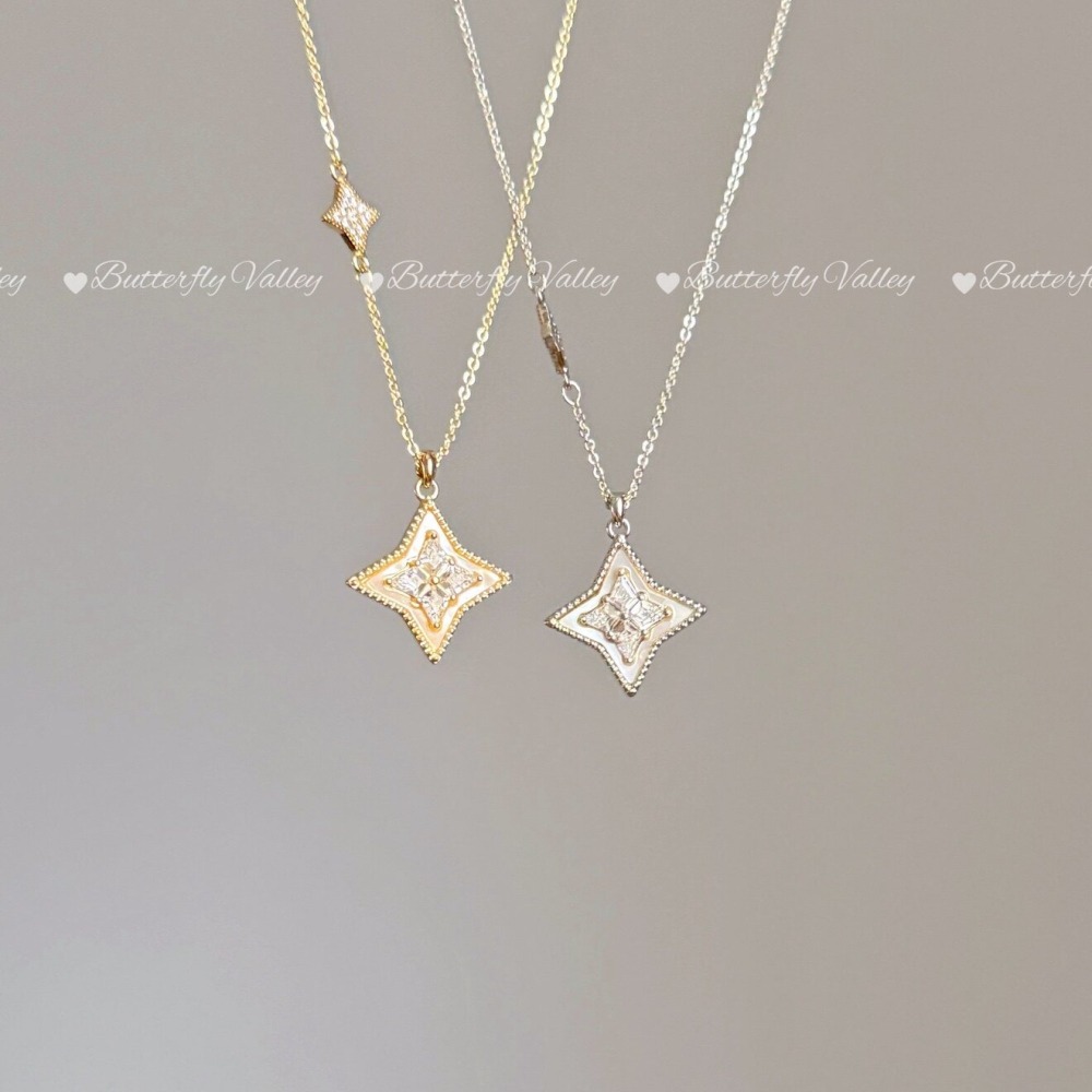 店主私著。小眾時尚輕奢設計感 加厚14K真金電鍍 微鑲鑽石貝殼芒星項鍊鎖骨鍊-Euphoria Store-細節圖7