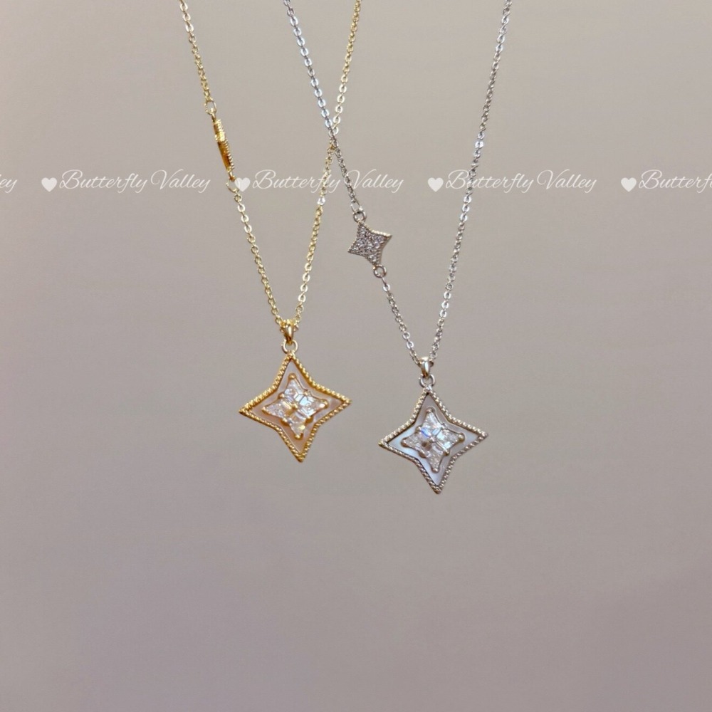 店主私著。小眾時尚輕奢設計感 加厚14K真金電鍍 微鑲鑽石貝殼芒星項鍊鎖骨鍊-Euphoria Store-細節圖8