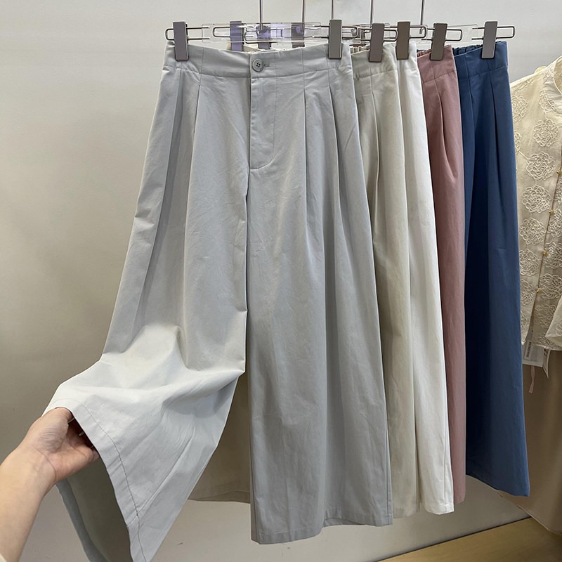 春。小個女必備 拉高比例休閒寬鬆高腰垂感九分直筒闊腿褲-Euphoria Store-規格圖9