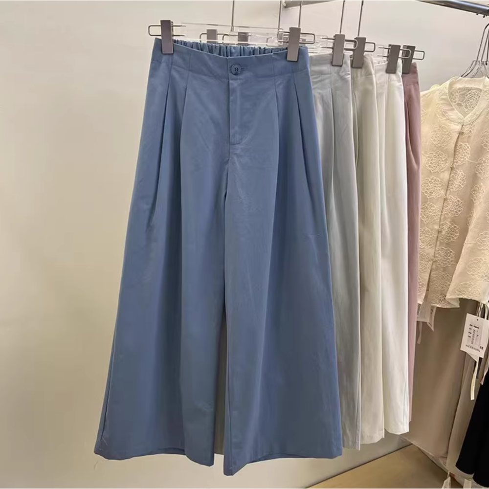 春。小個女必備 拉高比例休閒寬鬆高腰垂感九分直筒闊腿褲-Euphoria Store-規格圖9