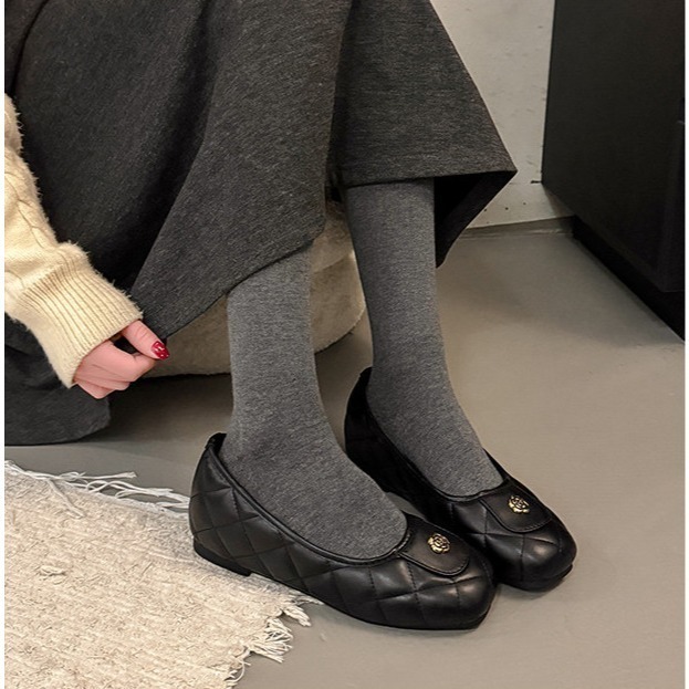 四季。法式氣質小香風 內增高多款淺口黑色菱格紋茶花蝴蝶結奶奶鞋一字帶娃娃鞋-Euphoria Store-細節圖6