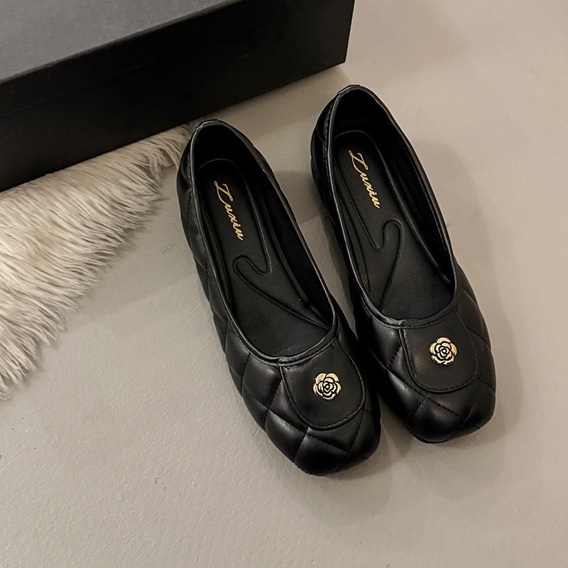 四季。法式氣質小香風 內增高多款淺口黑色菱格紋茶花蝴蝶結奶奶鞋一字帶娃娃鞋-Euphoria Store-規格圖9