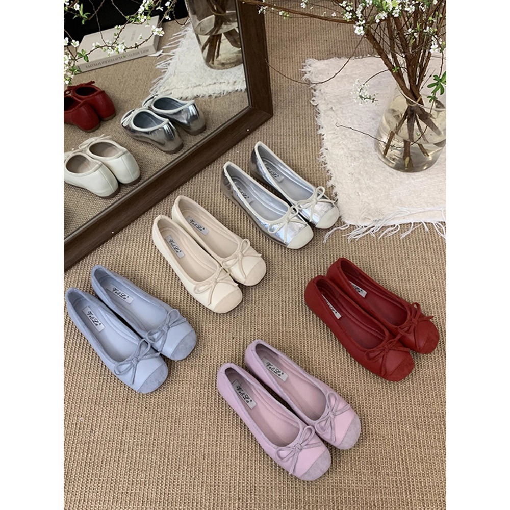四季。法式浪漫甜美小香風 內增高溫柔色系蝴蝶結淺口軟底好穿好走芭蕾舞鞋奶奶鞋-Euphoria Store-細節圖9