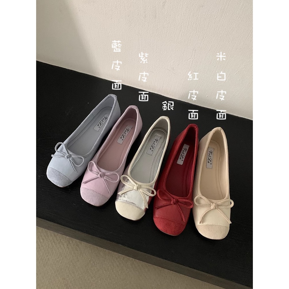 四季。法式浪漫甜美小香風 內增高溫柔色系蝴蝶結淺口軟底好穿好走芭蕾舞鞋奶奶鞋-Euphoria Store-細節圖10