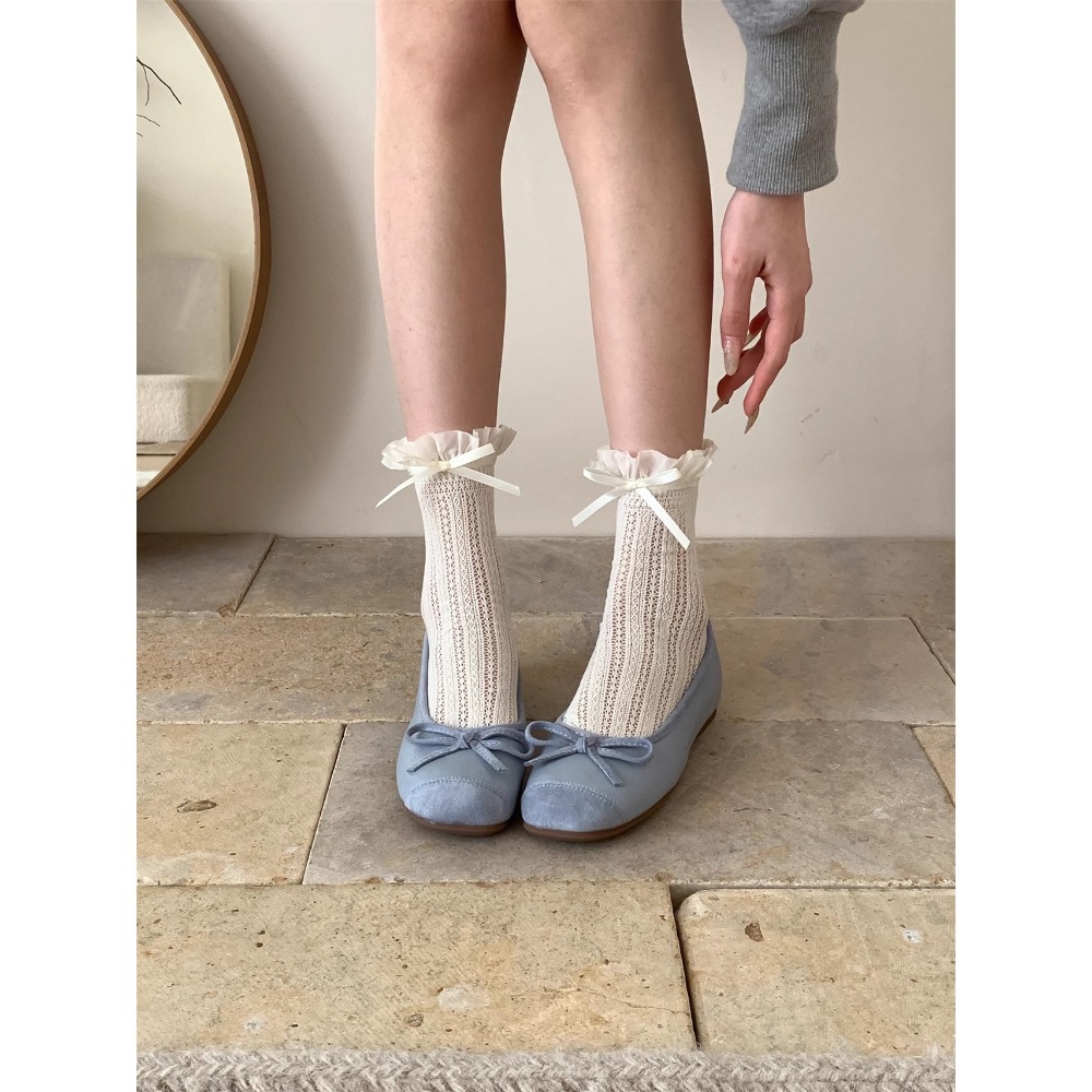 四季。法式浪漫甜美小香風 內增高溫柔色系蝴蝶結淺口軟底好穿好走芭蕾舞鞋奶奶鞋-Euphoria Store-規格圖10