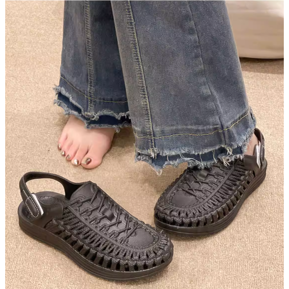 四季。不是下雨天也能穿的 街頭時尚 踩屎感防滑魔鬼沾包頭涼鞋沙灘鞋雨鞋-Euphoria Store-細節圖4