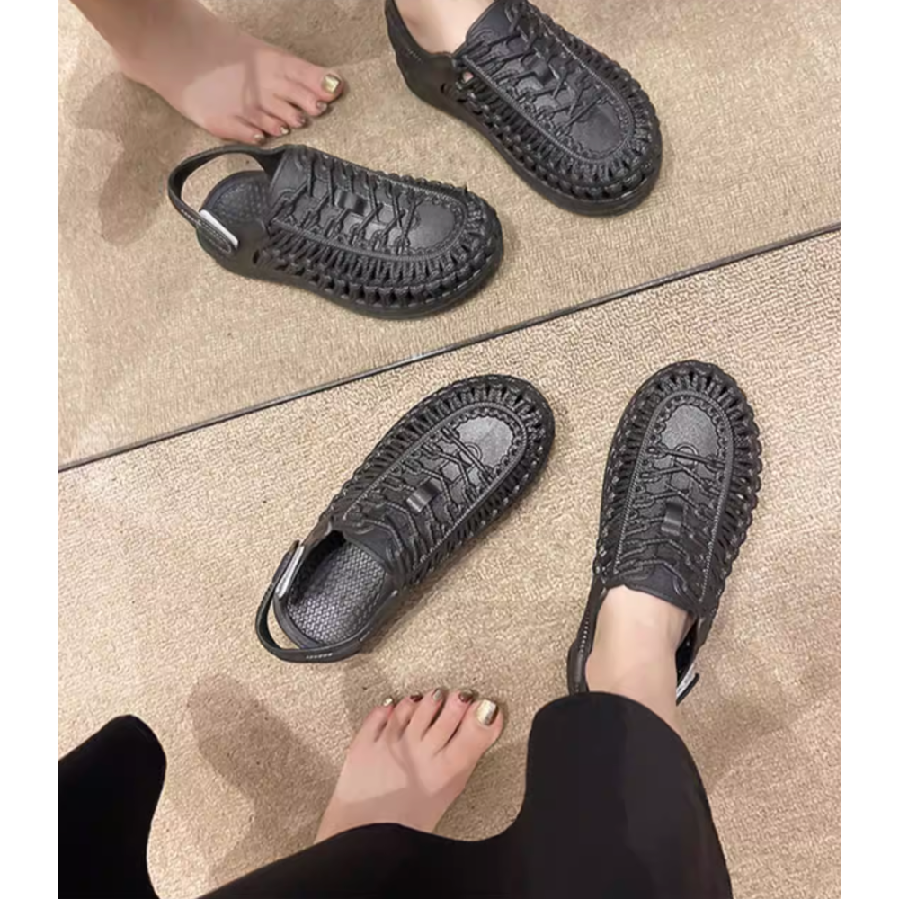 四季。不是下雨天也能穿的 街頭時尚 踩屎感防滑魔鬼沾包頭涼鞋沙灘鞋雨鞋-Euphoria Store-細節圖5