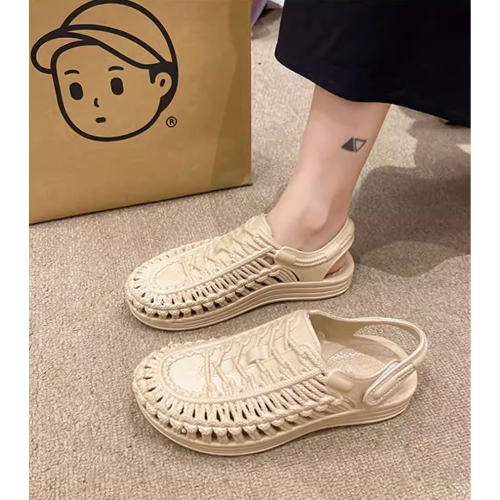 四季。不是下雨天也能穿的 街頭時尚 踩屎感防滑魔鬼沾包頭涼鞋沙灘鞋雨鞋-Euphoria Store-細節圖7