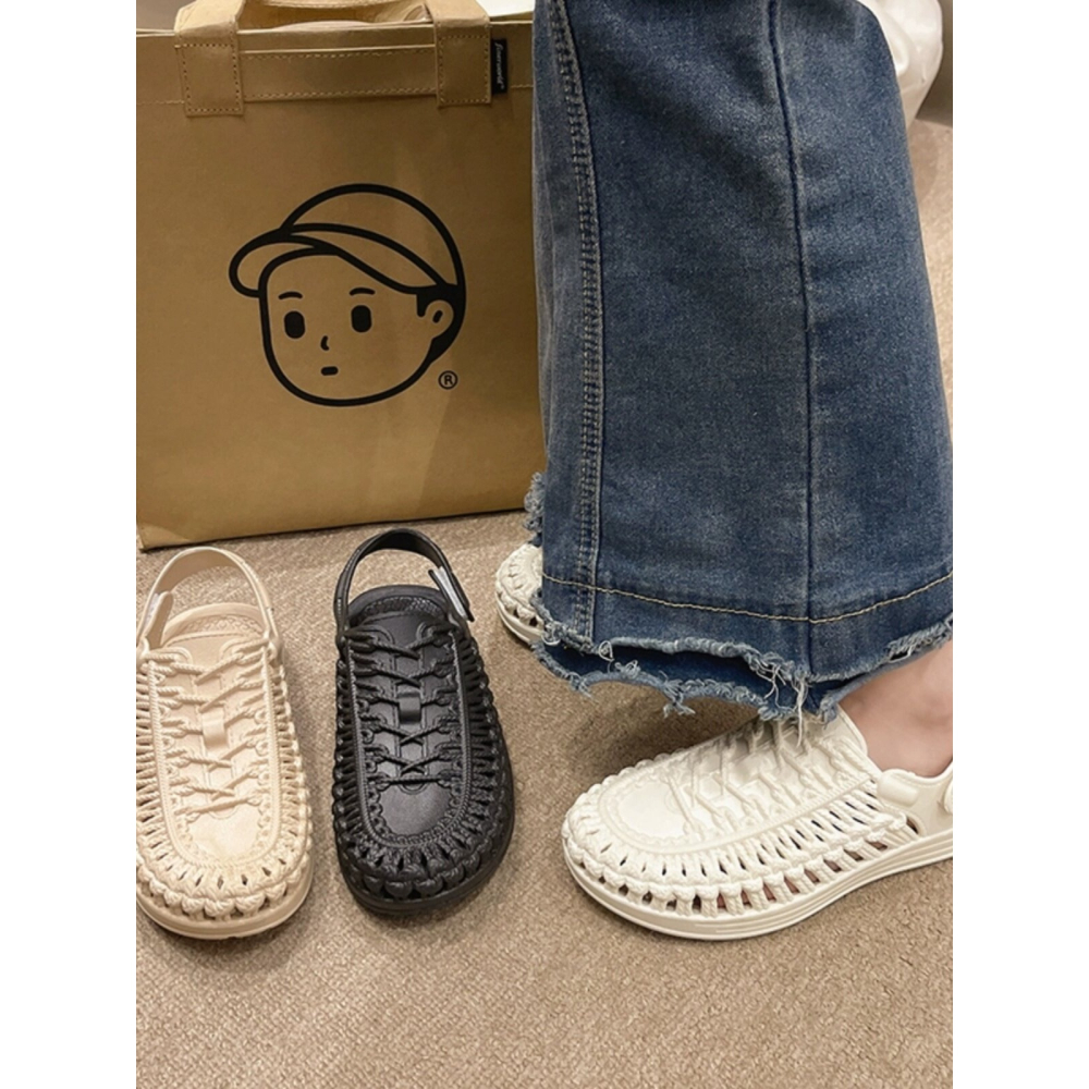 四季。不是下雨天也能穿的 街頭時尚 踩屎感防滑魔鬼沾包頭涼鞋沙灘鞋雨鞋-Euphoria Store-細節圖8