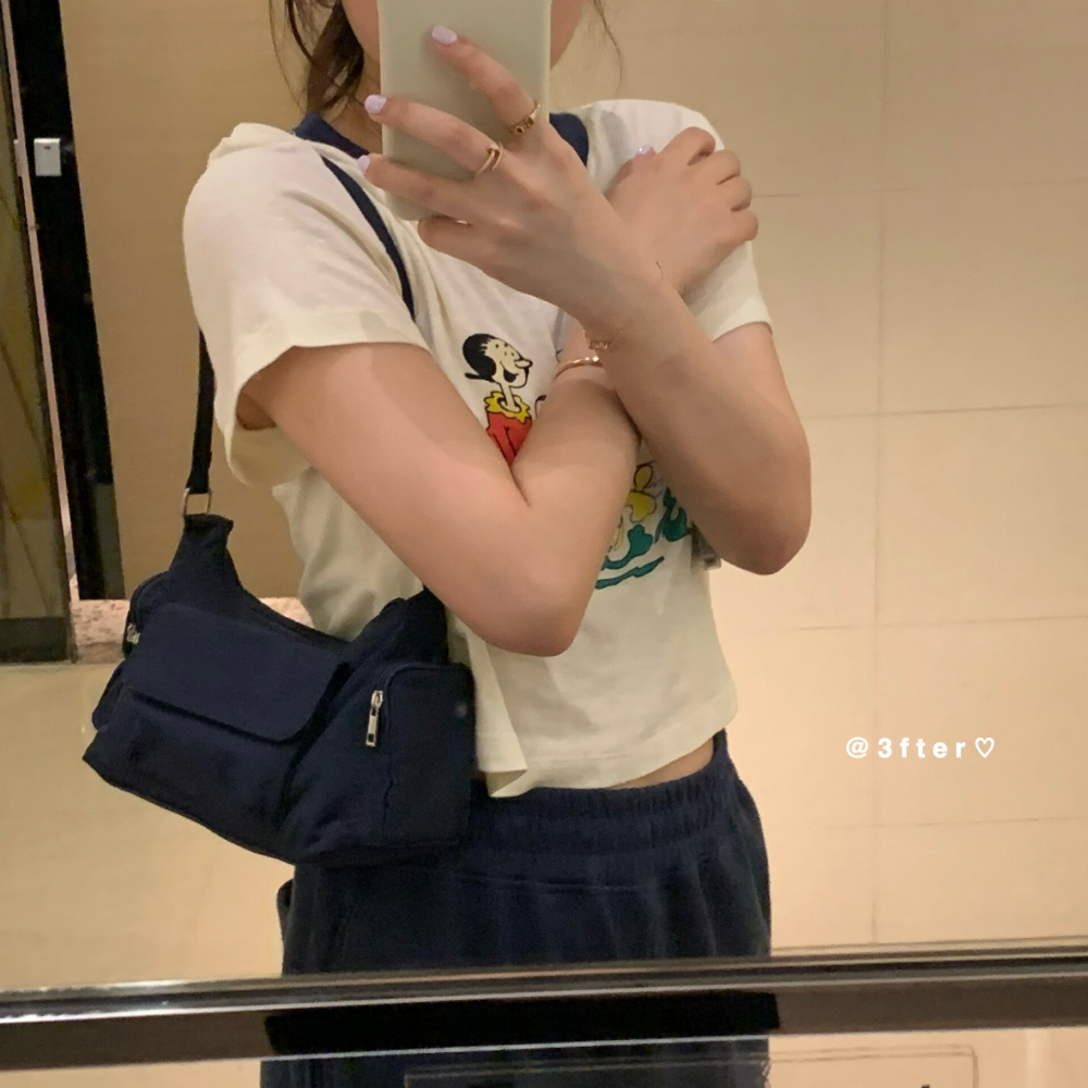 四季。內容量超標!!小小一只超能裝  純色防潑水尼龍單肩包腋下包-Euphoria Store-細節圖2