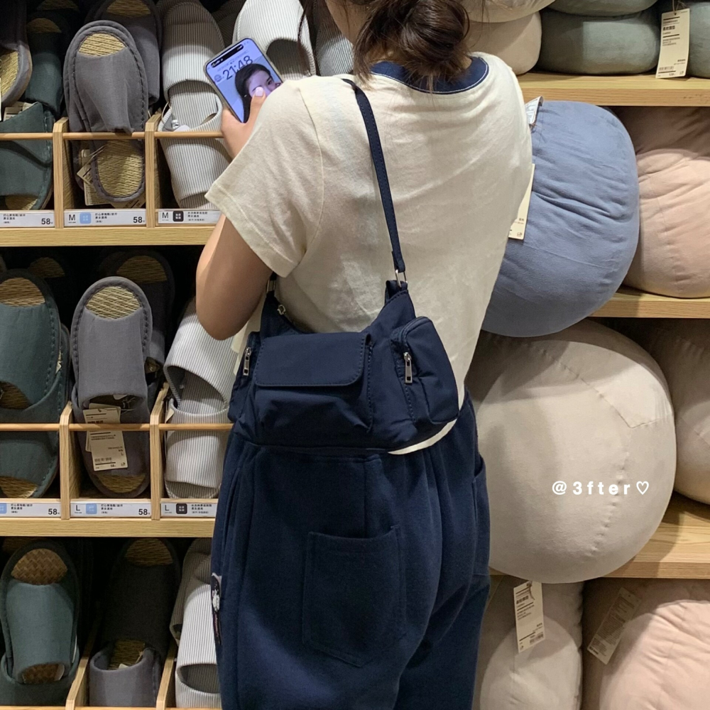 四季。內容量超標!!小小一只超能裝  純色防潑水尼龍單肩包腋下包-Euphoria Store-細節圖3